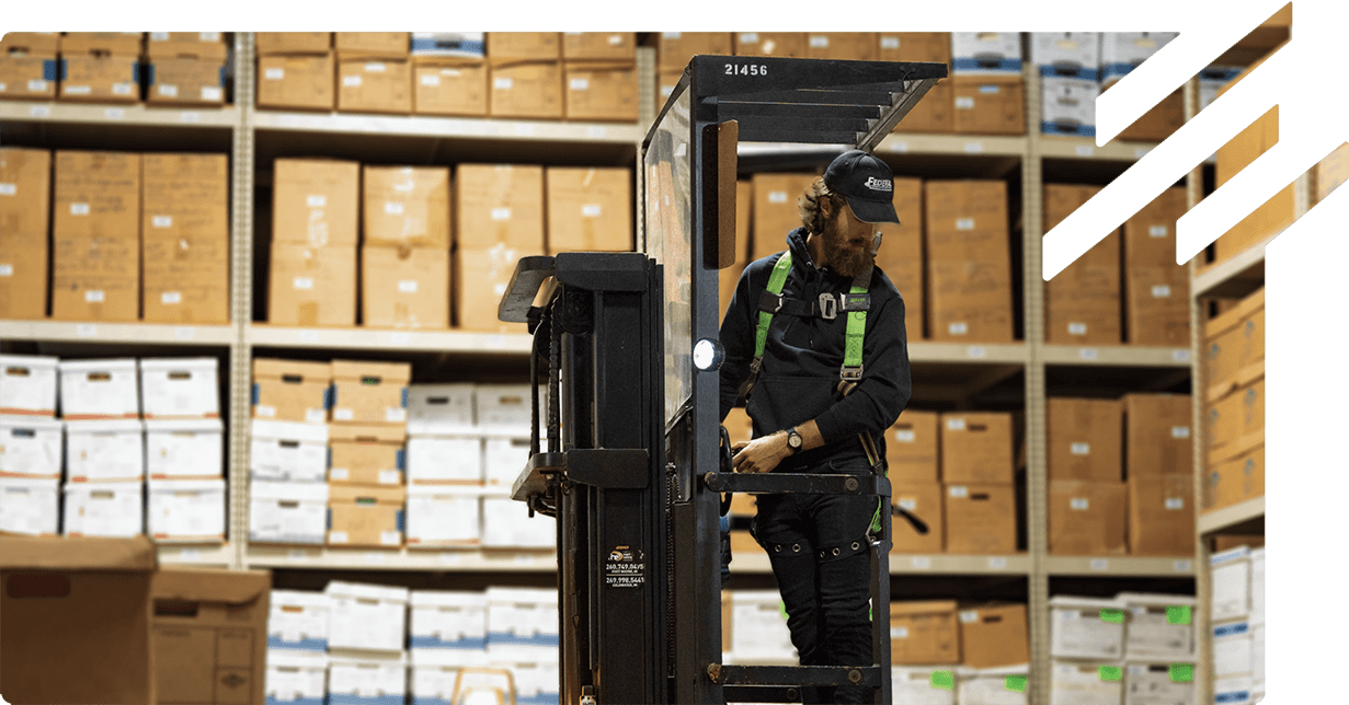 Cyrus-operating-lift-in-naid-aaa-certified-secure-storage-facility